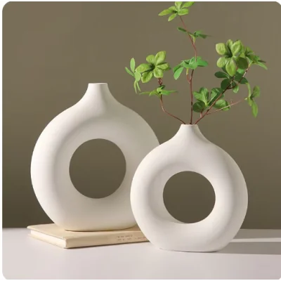 Lot de 2 vases circulaires Creux en céramique ISDS0008 Style & confort 20 500 FCFA