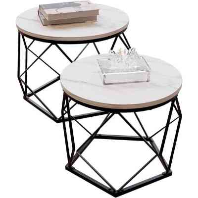 Table basse ronde pour salon, chambre à coucher, bureau, lot de 2 ISDS00012 Style & confort 55 000 FCFA