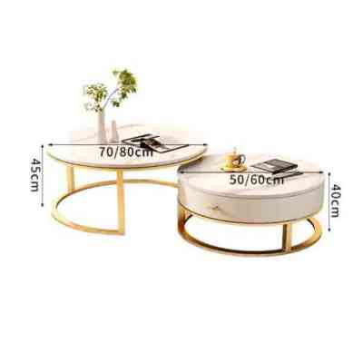 Tables basses de rangement , pour salon, pieds ronds emboîtables en or ISDS00015 Style & confort 70 000 FCFA