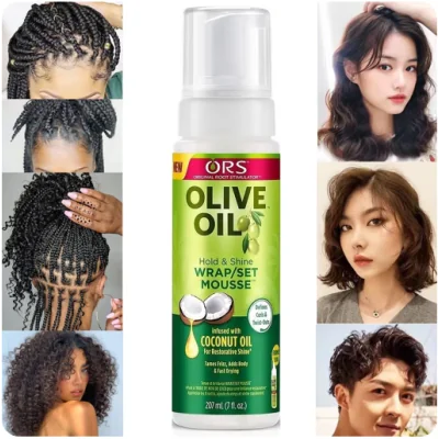 Mousse coiffante à l'huile d'olive pour cheveux bouclés, anti-frisottis, forte tenue, pour femmes et hommes ACDS0001 Bien-êt...