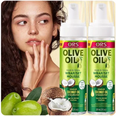 Mousse coiffante à l'huile d'olive pour cheveux bouclés, anti-frisottis, forte tenue, pour femmes et hommes ACDS0001 Bien-êt...