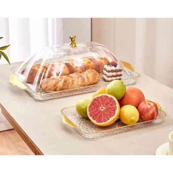 Panier de présentation de pain - panier de service de fruits et légumes avec couvercle set de 03 petit, moyen et grand