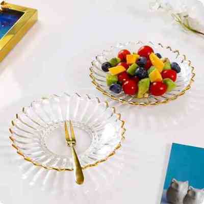 Bol en verre de Style européen, Type de fleur délicate, assiette à fruits EJXDS00041 Electroménager & Entretien 3 500 FCFA