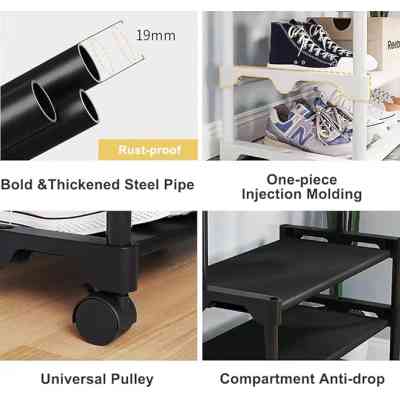 Porte-vêtements multifonctionnel avec compartiment de rangement à 3 étages et barre EJXDS00064 Style & confort 9 000 FCFA