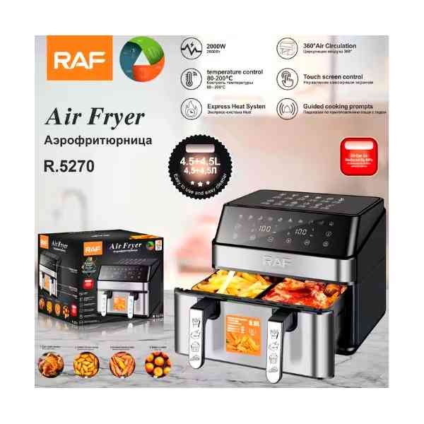 Friteuses électriques 02 compartiment 8.5L multifonctionnelles en acier inoxydable