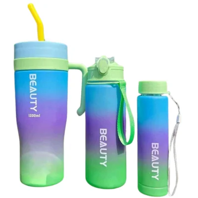 Kit 3 KETIEE Bouteille d'eau de sport avec paille 1200 Millilitres KETIEE Fournitures Scolaires 12 500 FCFA