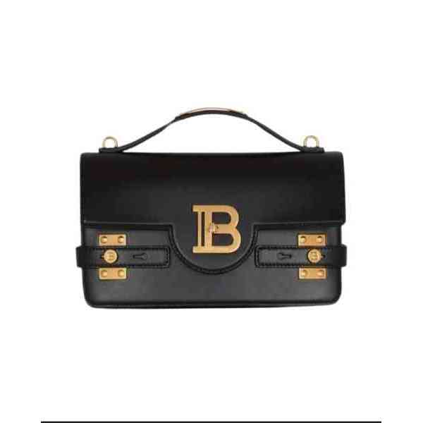 Balmain Sac à main en cuir lisse B-Buzz pour femme