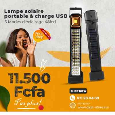 Lampe solaire portable à charge USB